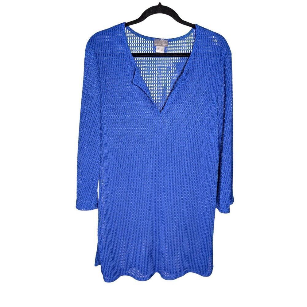 Jordan Taylor V-Neck Tassel Trim Swim Cover-Up Tunic Women's Large